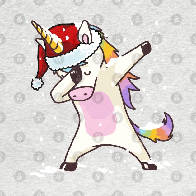 Dabbing Unicorn Shirt Hip Hop Dab Santa Hat Christmas Shirt IV by vo_maria